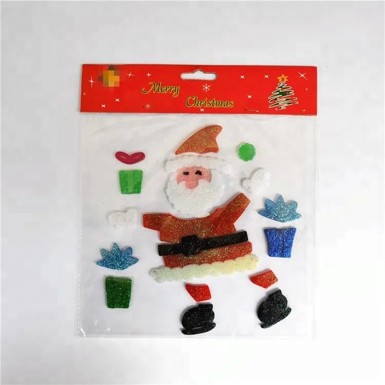 
Santa Claus and Christmas tree window clings 
