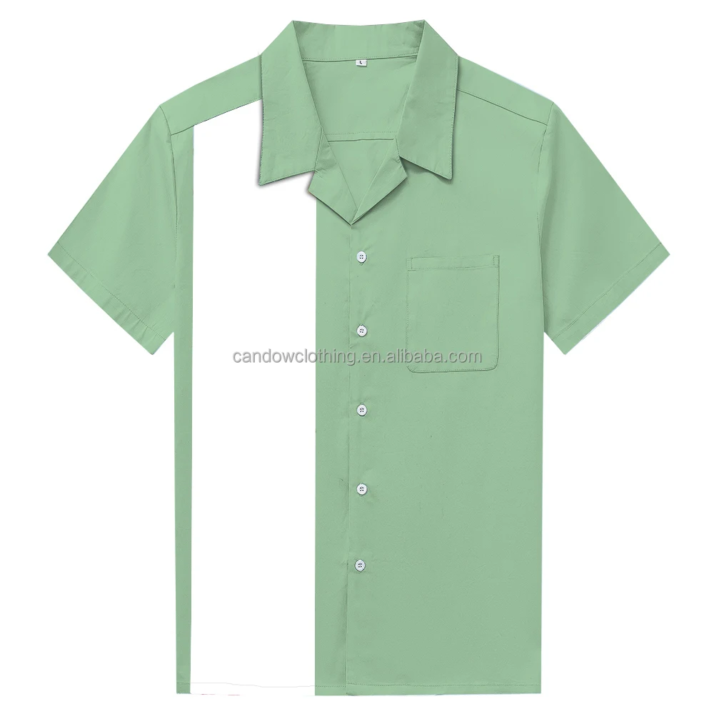 New products unique design printed pattern mint green leisure men shirt with fast delivery