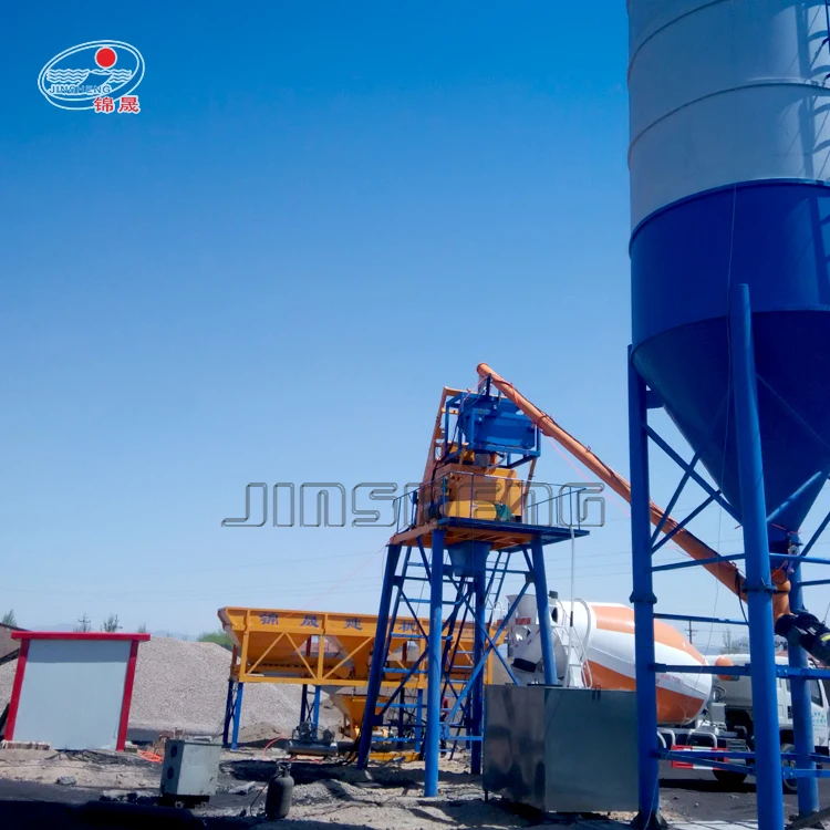 HZS35 stationary concrete batching plant supplier and ready mix concrete mixer plant in egypt for sale