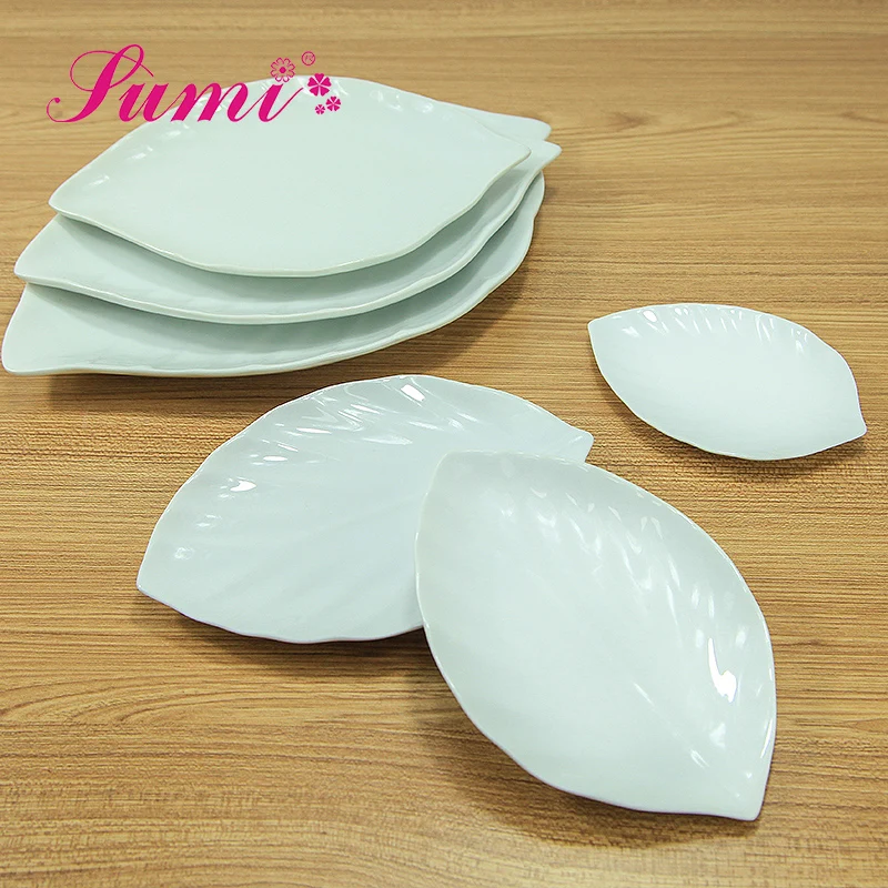 New design leaf shaped plate quality ceramic creative tableware