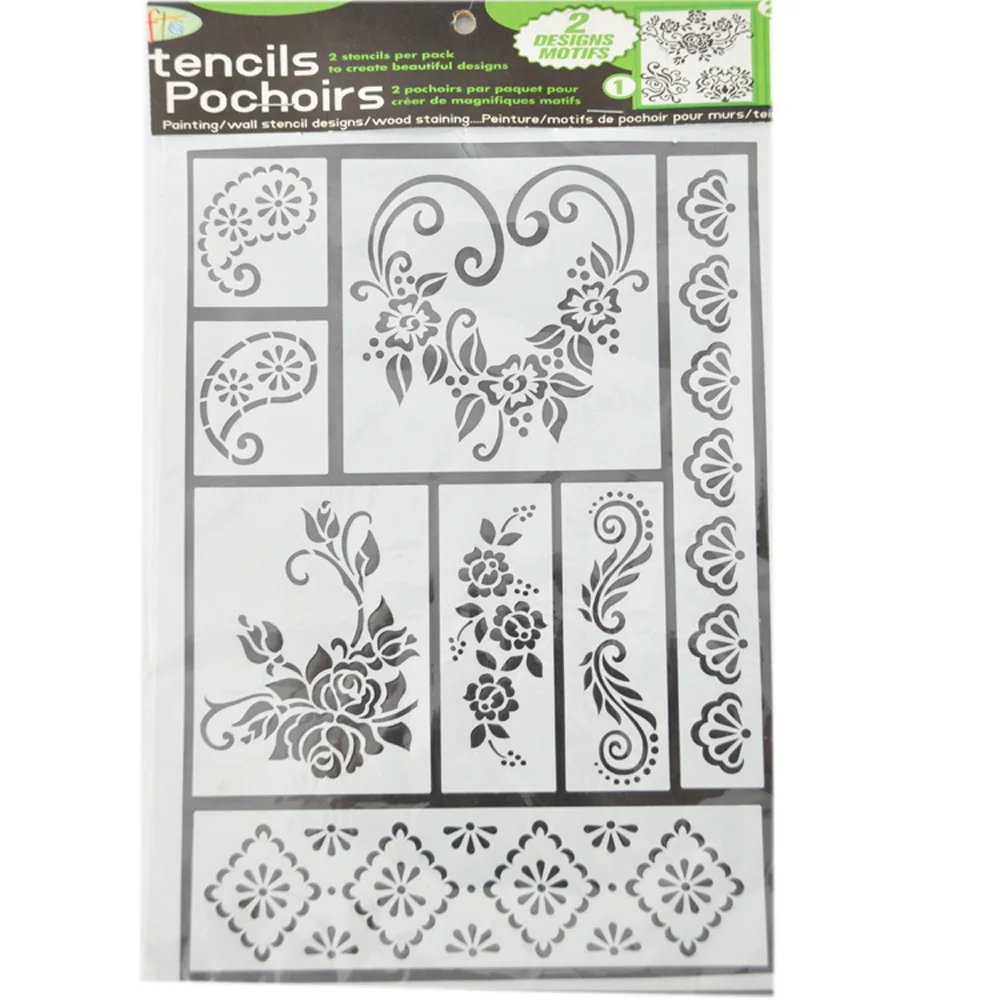 PVC Drawing Stencils Flower Shaped Christmas Stencils