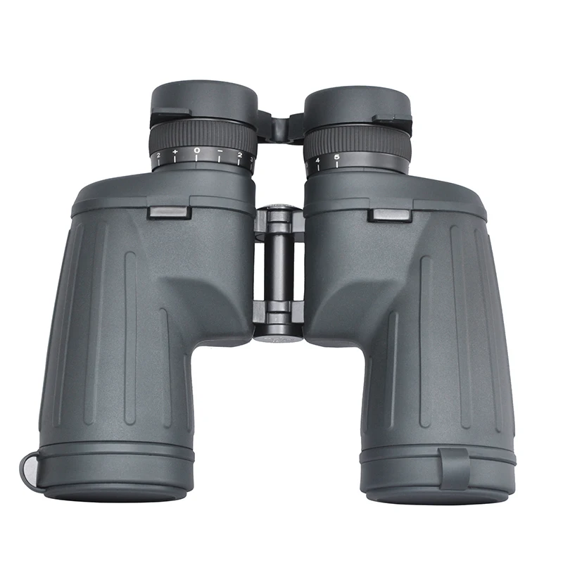 binoculars with a 10x50 magnification, a rangefinder, and a night vision scope.