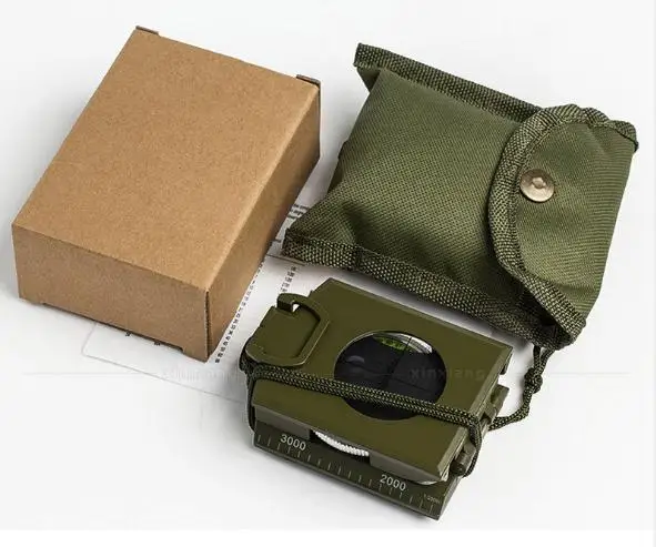 High-end American compass compass with scale / level / / slope meter / luminous / magnifying glass