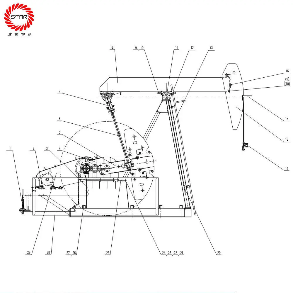 
Oilfield Petroleum Mining Equipment API Standard C Series Pump Jack Pumping Units 