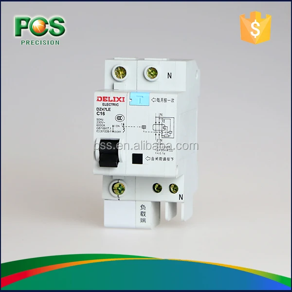 Delixi DZ47LE остаточного тока выключатель узо ас 400в 3 P 10A 16A 32A 50а 60а 50 Гц