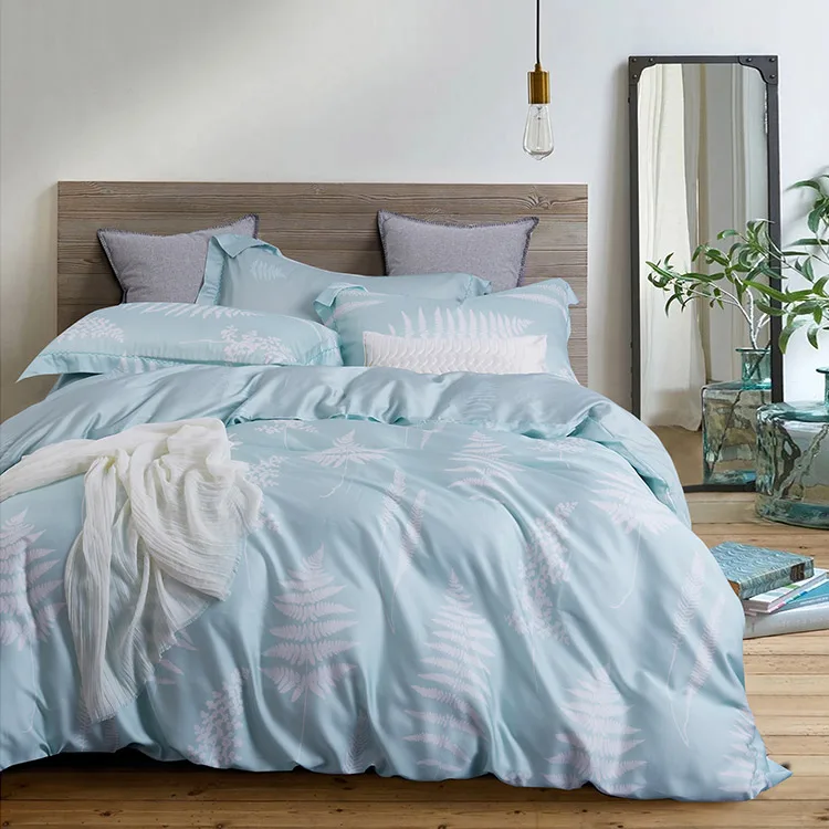 High Quality 300Tc digital printed 100% Lyocell eucalyptus  tencel bedding set