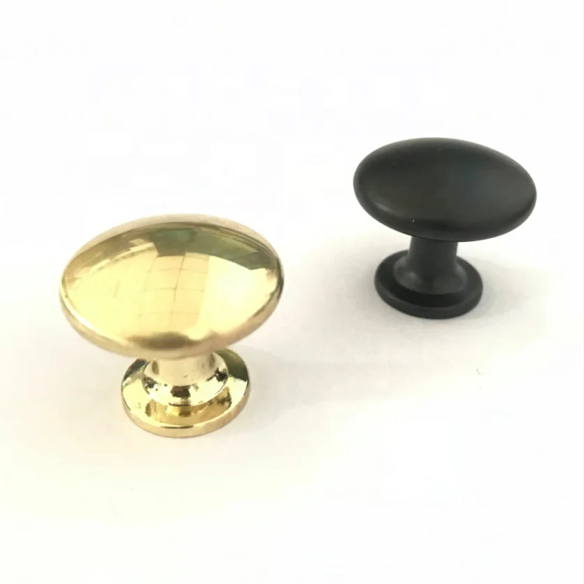 Black and Brass Finishing Zinc Alloy Wardrobe Cabinet Door Round Handle and Knob