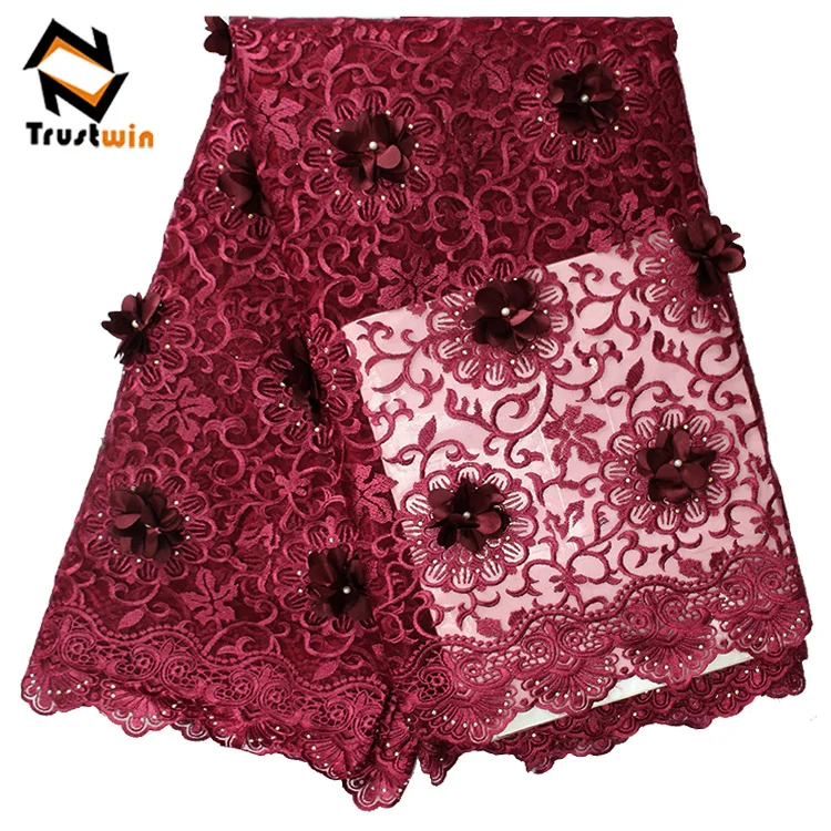 wholesale price 3d dress beaded french embroidery african swiss lace fabric