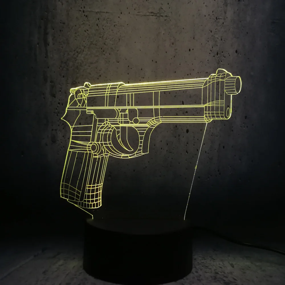 BULB Battle Royale Game PUBG TPS Pistol Gun Rifle 3D LED lamp night lights teenager bedroom desk decor cool gifts lava display
