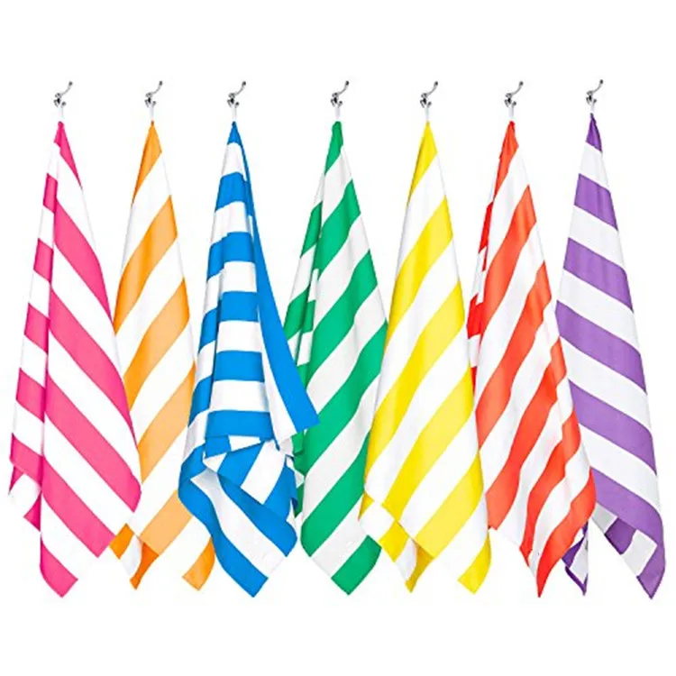 150 pieces vertical stripes elastic beach towel blanket double jacquard