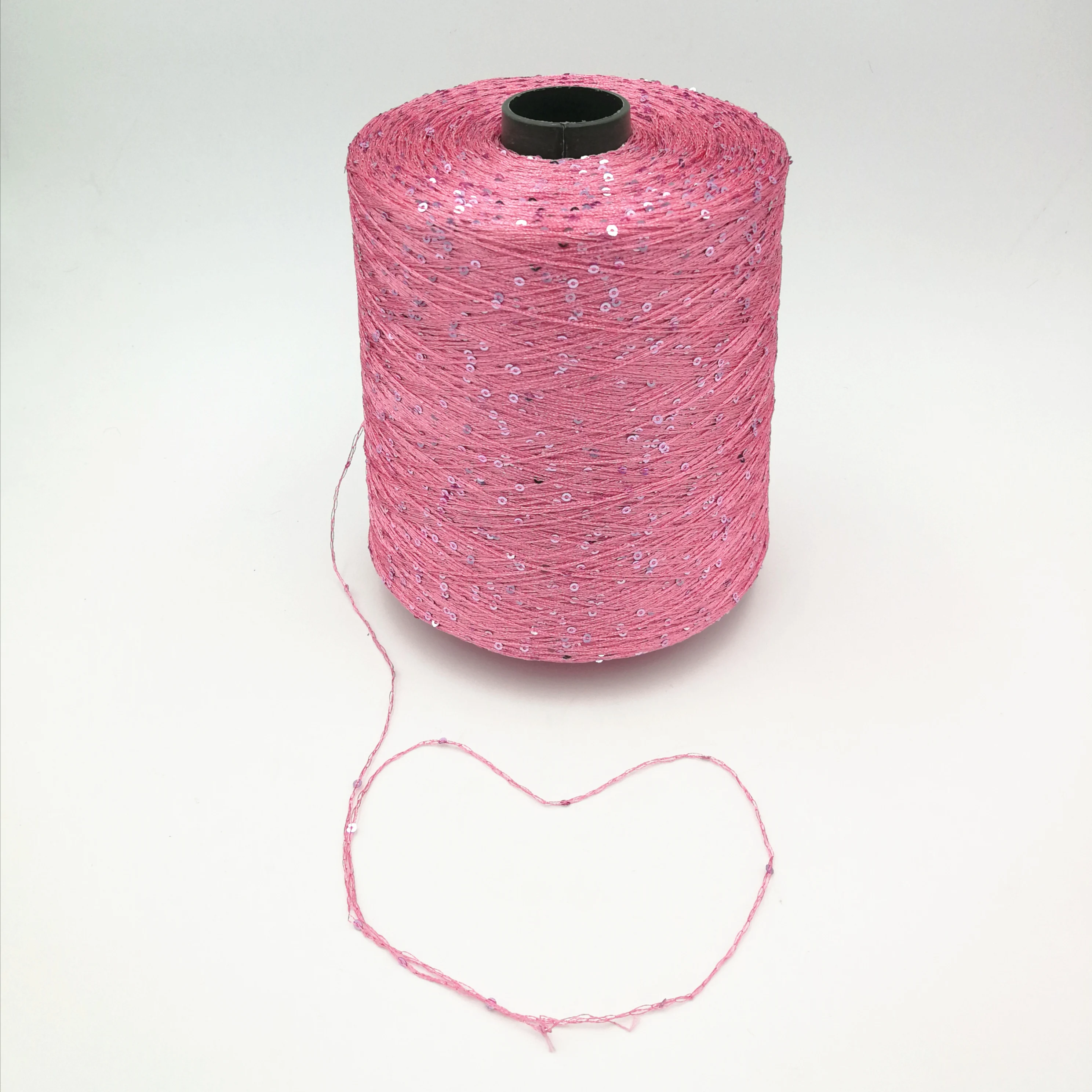 100% polyester 150 D 3 MM sequin beads yarn shiny bright fancy yarn for knitting