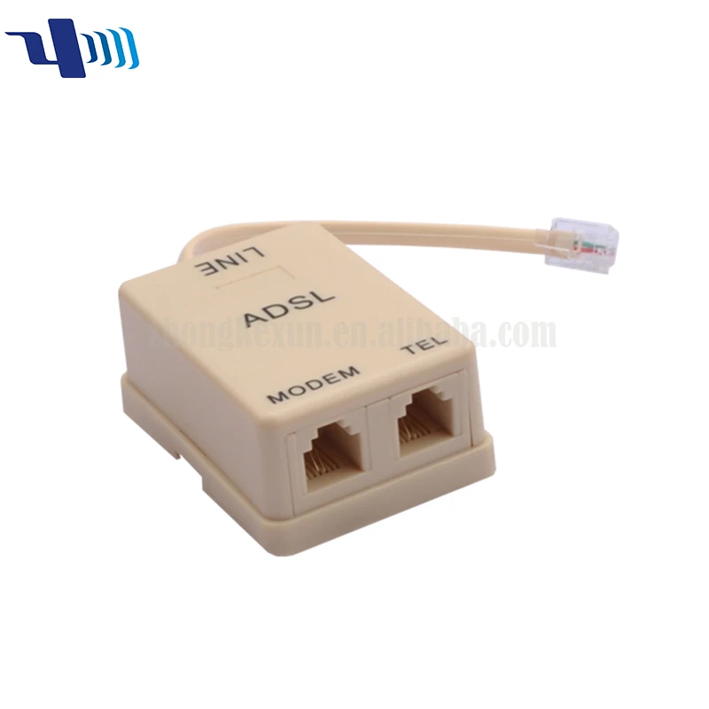 US ADSL Filter ADSL RJ11 6p2c telephone splitter 1 to 2 modem