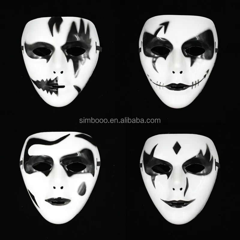 2017 Hot Sell halloween hand-painted masks, street dance masks, plastic hand painted masks