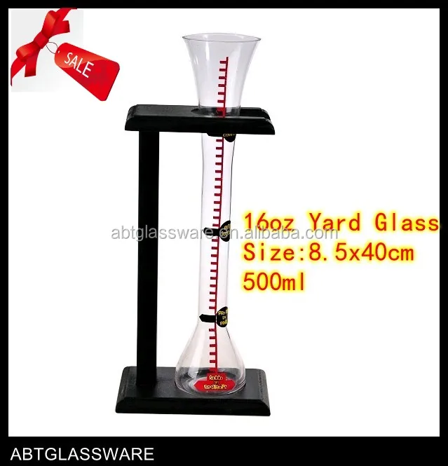 Half Yard of Ale Beer Glass Clear Glass with big size