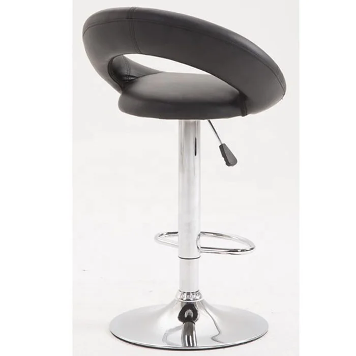 Регулируемый барный стул из искусственной кожи с низкой спинкой