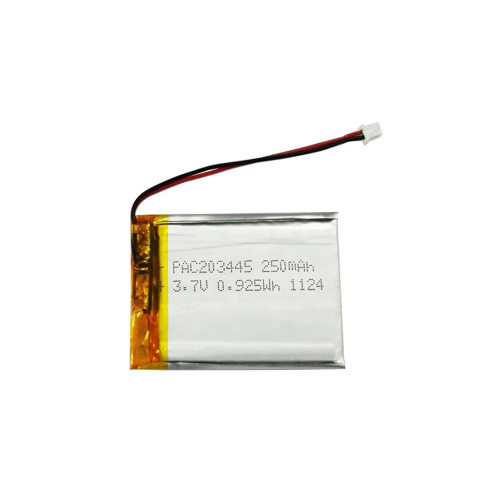 Ultra thin battery 3.7v li polymer cell 250mAh with 2mm thickness