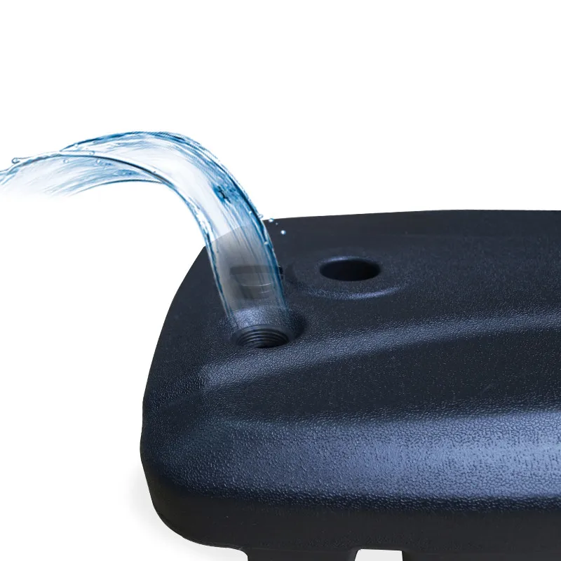 Best quality plastic resin roman parasol cantilever plastic resin umbrella stand base water sand filled for patio umbrella