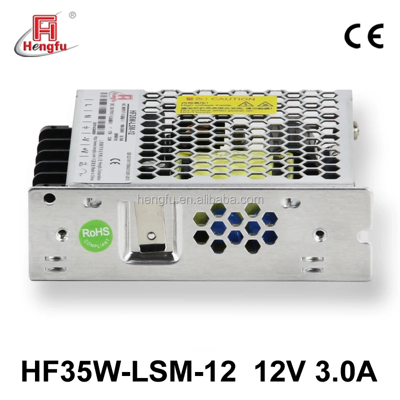 
Hengfu HF35W-LSM-12 single output 35W 12V 3A AC DC slim switching power supply with UL CB approval 
