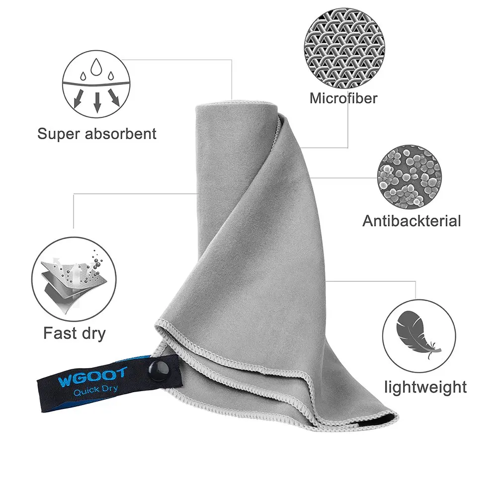 Microfiber lightweight quick dry sports towel beach towel suede towel with hanging loop
