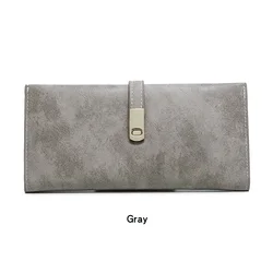 MIYIN Thin casual with long walletcard ticket fashionable coins bag ladies PU leather card wallet Retro Micro-abrasive Wallet