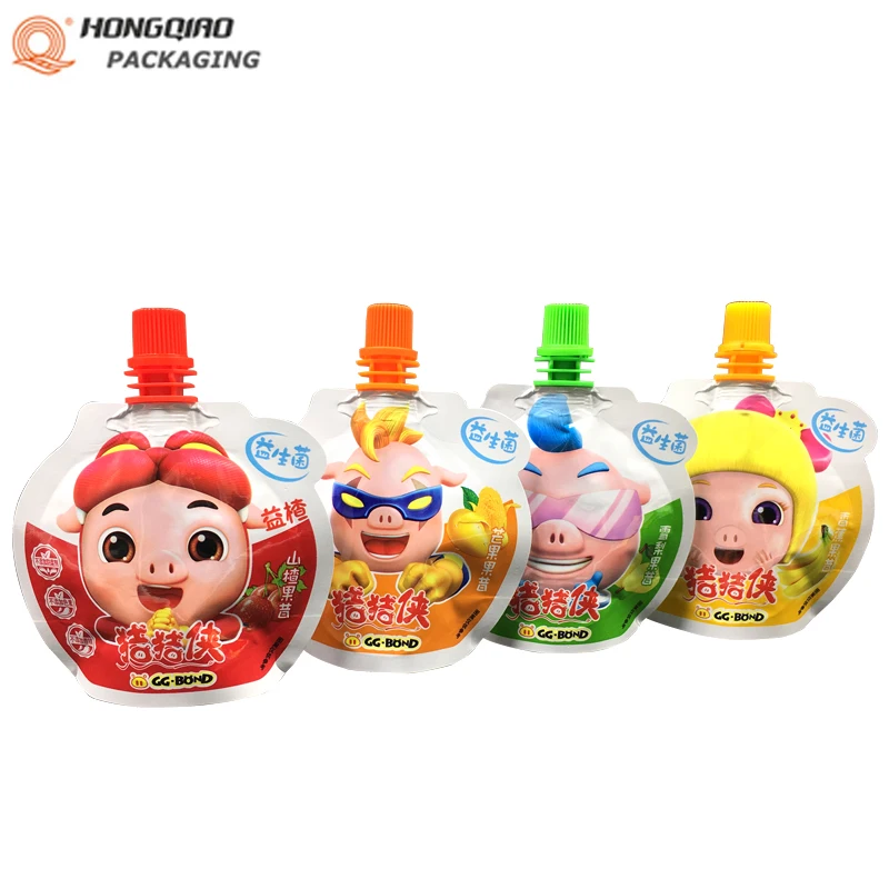 Custom Special Shaped Spout Pouch Fruit Juice Jelly Packaging Bag