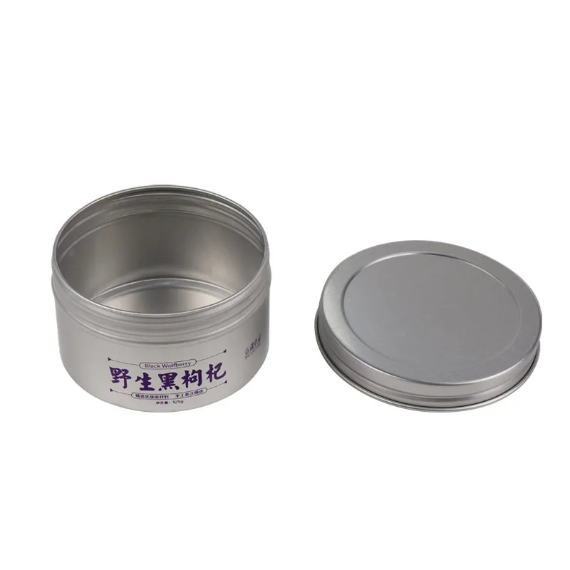 Metal tins cans bulk storage aluminum jars round food tins screw top