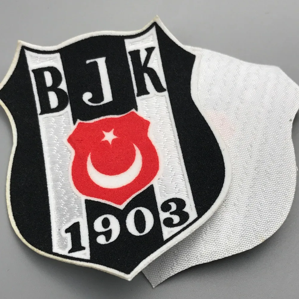 Iron on self adhesive Lextr tatami Flocking embroidery patches for jersey