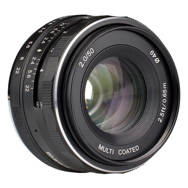 Meike 50mm F2.0 Large Aperture Manual Focus Prime  APS-C Lens for Sony E Mount Nex3/3N/5T/5R/6/7/A5000/A6000 Mirrorless Cameras