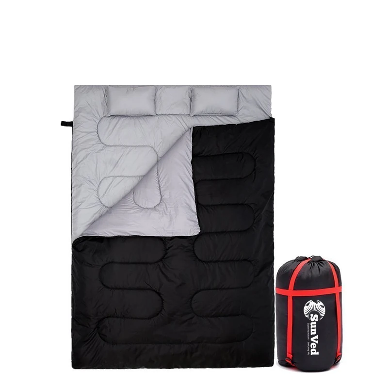 2 people Camping double cotton Sleeping Bag With Compression Bag