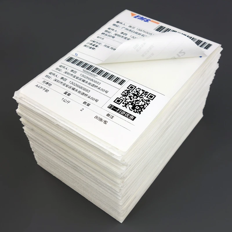 double-sided adhesive label thermal shipping label 2 layers diecut stickers