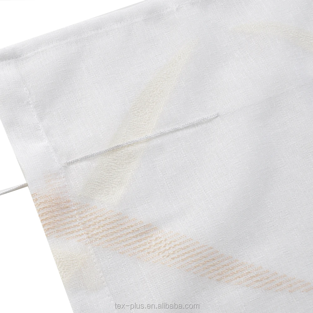 polyester cotton beige jacquard curtains design for small manual window