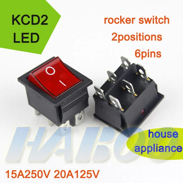 6 контакты 2 позиции освещенный переключатель on-off 250v 3 путь перекидной t85 для бытовых приборов