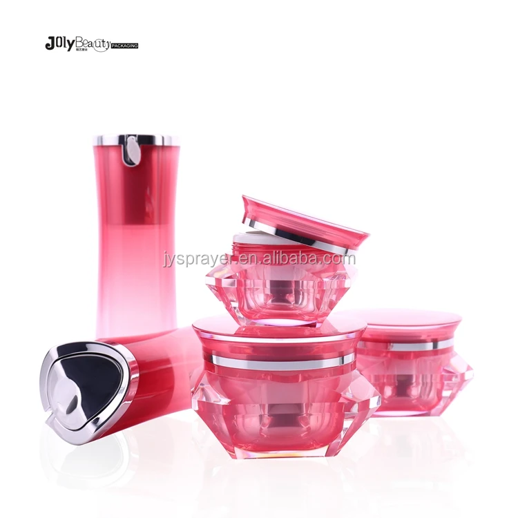 
New products skin care 100ml airless pump bottle acrylic cream jar for cosmetic packaging 