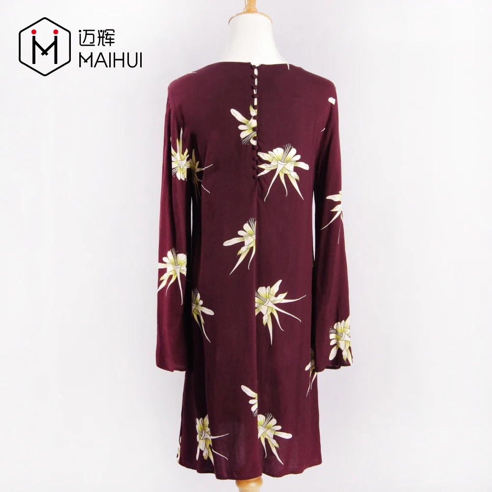 
Ladies Dress Custom Design Floral Chiffon Women Long Dress 