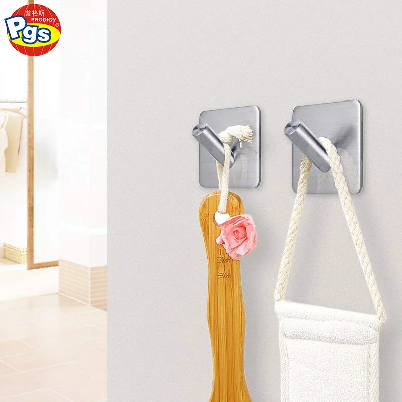 
Stainless steel adhesive hook towel hook Damage Free 5kg adhesive wall hook 