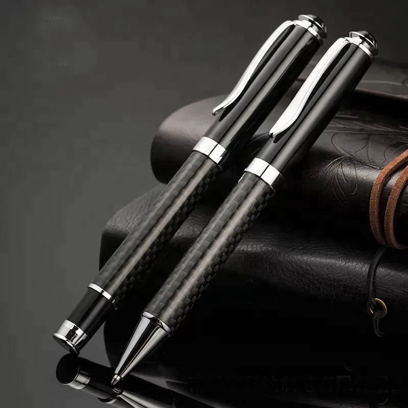 
Тяжелая Роскошная шариковая ручка с металлическим роликом и логотипом под заказ, ручка из углеродного волокна  (60776644941)