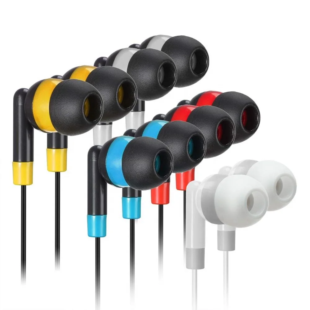 Bulk Earbuds Headphones Wholesale Earphones-100 Pack Disposable Ear Buds Bulk Multi Colored Headphones for School Classroom