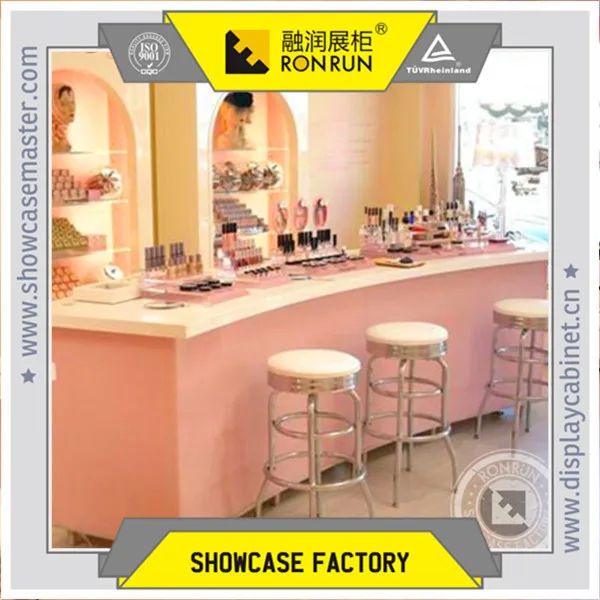 Fancy commercial cosmetic showcase for makeup
