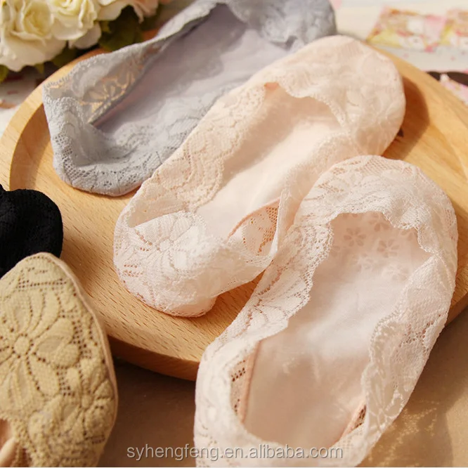 Invisible boat socks shallow mouth stealth lace silicone feet anti-slip socks thin anti-off socks