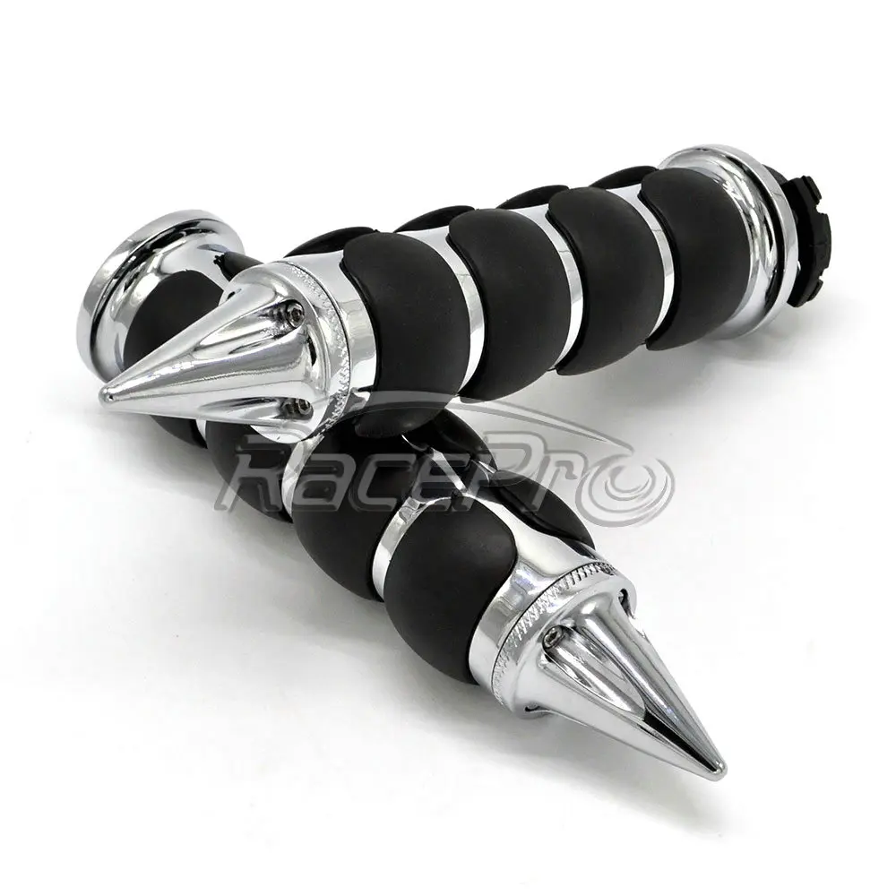 RACEPRO 1 inch Aftermarket Aluminum Motorcycle Throttle Grips with Dual Cable for Harley Davidson Choppers