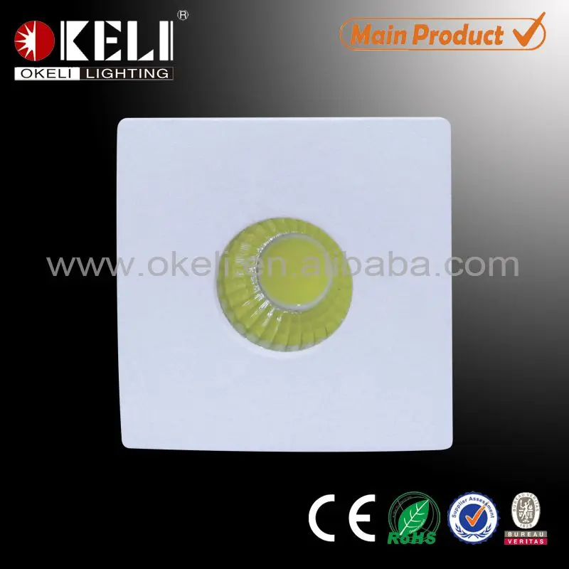 OKELI Pure aluminum 3w mini led spot light square and Round Shape Small size Recessed COB Led Down Light Factory Price