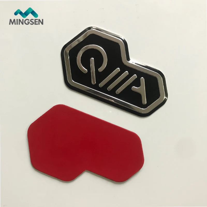 custom brand logo adhesive brushed aluminum nameplate