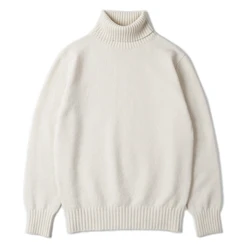 2021 Most Popular New Style High Quality Fashion Soft Turtleneck White Pullover Mens White 100% Wool Sweater