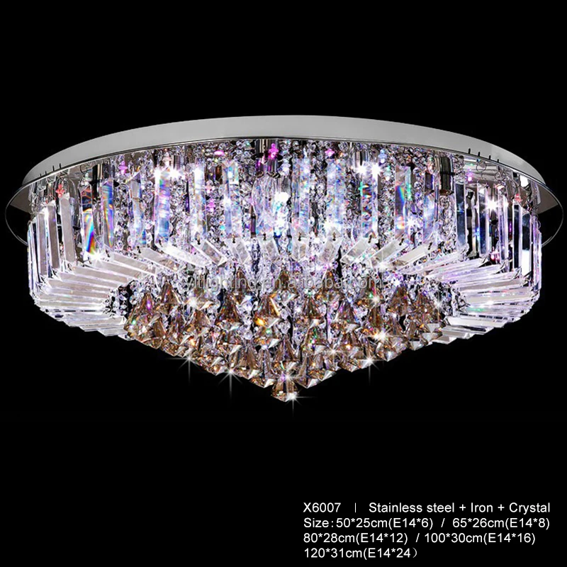 Luxury Elegant Crystal Crystal Chandelier for Dining Room Suspension Lamp with Remote Control Crystal Ceiling Lamp for Hotel