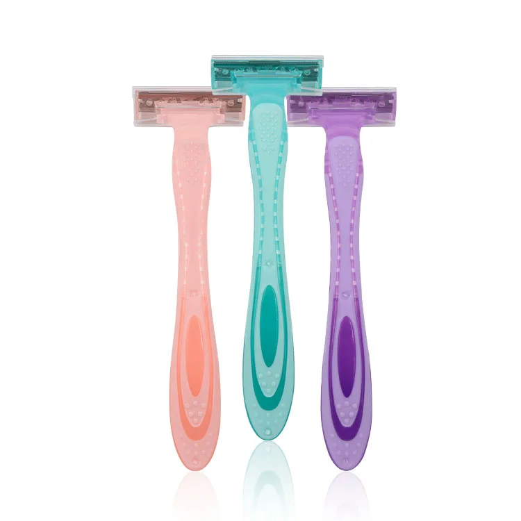 OEM plastic handle factory shaver razor twin blade shavers for women