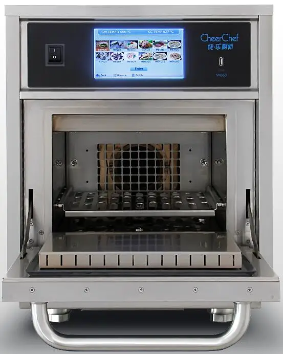 15 times Faster,high speed pizza oven, Convection+Air Impingement+Microwave+ Infra-red+Smart menu/