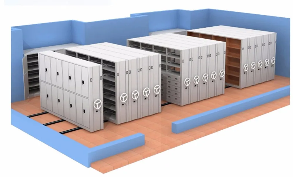 Office Mobile Compactor Storage System Steel Movable Shelving Racks