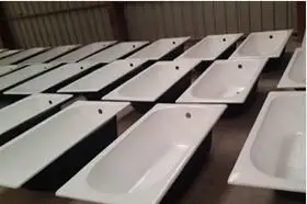 
producing cast iron common bathtub with drain location 