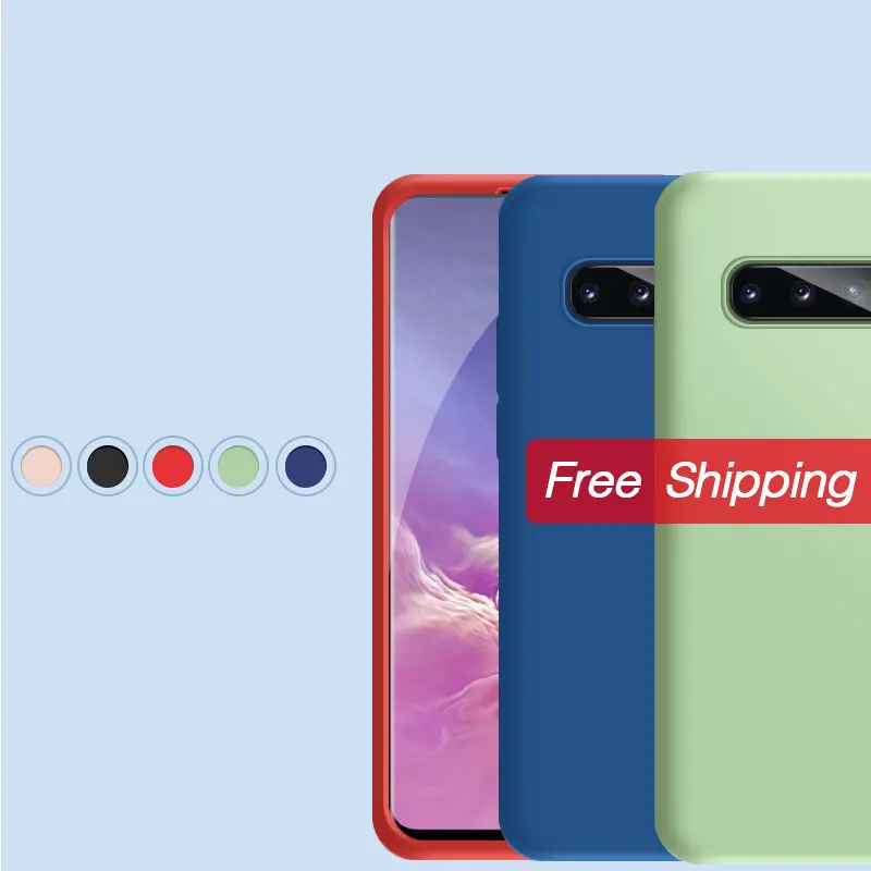 
Бесплатная доставка, оптовая продажа, жидкий силиконовый чехол для телефона Samsung S10 