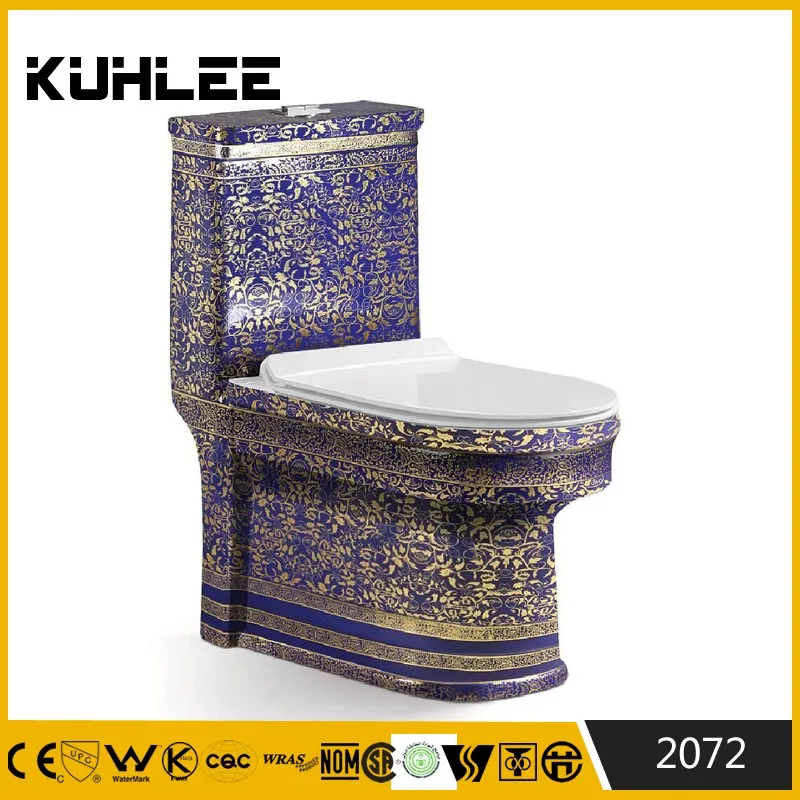 New sanitary ware gold toilet ceramic washdown one piece gold toilet wc